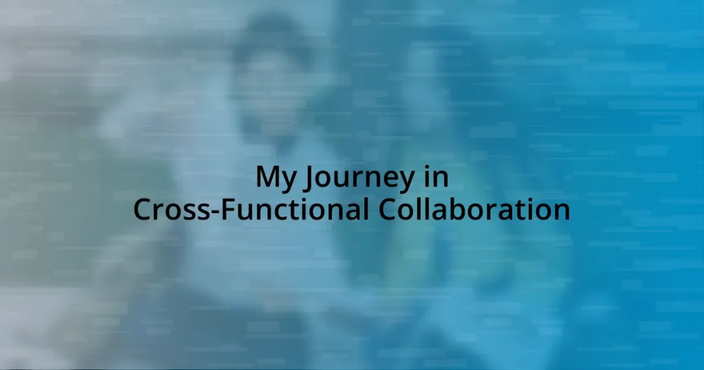 My Journey in Cross-Functional Collaboration