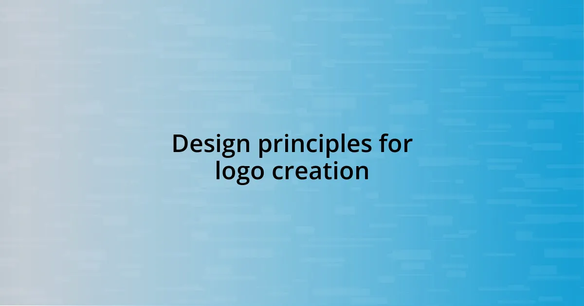 Design principles for logo creation